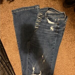 Judy Blue Dark Blue Distressed Flare Jeans